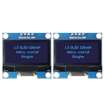 1,3" OLED I2C Display Modulo Binghe 2 pezzi 1,3 Zoll LED OLED Display I2C IIC OLED Display con SSH1106 Chip 128 x 64 Pixel I2C Display su schermo con Caratteri blu Compatibile con Arduino/Rasp-Pi