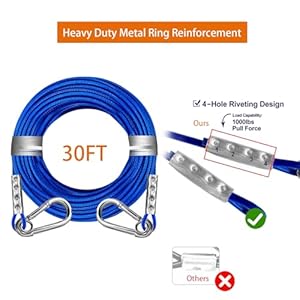 Dog-Tie-Out-Cable-and-Stake-for-Camping360Swivel-Dog-Run-No-Tanglewith-30FT-Heavy-Duty-CableDog-Runner-for-Yard-Rust-Proof-Can-Hold-2-Dogs-Up-to-150LBSIdeal-for-Outdoor-Camping - Cucciolini Doodles   Dog-Tie-Out-Cable-and-Stake-for-Camping360Swivel-Dog-Run-No-Tanglewith-30FT-Heavy-Duty-CableDog-Runner-for-Yard-Rust-Proof-Can-Hold-2-Dogs-Up-to-150LBSIdeal-for-Outdoor-Camping