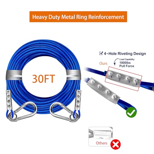 Dog-Tie-Out-Cable-and-Stake-for-Camping360Swivel-Dog-Run-No-Tanglewith-30FT-Heavy-Duty-CableDog-Runner-for-Yard-Rust-Proof-Can-Hold-2-Dogs-Up-to-150LBSIdeal-for-Outdoor-Camping - Cucciolini Doodles   Dog-Tie-Out-Cable-and-Stake-for-Camping360Swivel-Dog-Run-No-Tanglewith-30FT-Heavy-Duty-CableDog-Runner-for-Yard-Rust-Proof-Can-Hold-2-Dogs-Up-to-150LBSIdeal-for-Outdoor-Camping