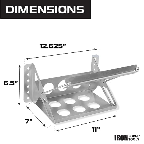 Image of Iron Forge Tools Universal Bolt-On Battery Tray Bracket, Lightweight Steel Universal Kit Mounting Box, Battery Box for Boat, Drag Racing, 10.6x7x7.5