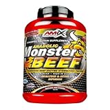 Amix - Monster Beef Protein - Suplemento Alimenticio - Mejora del Rendimiento - Proteína de Suero - Glutamina en Polvo - Nutrición - Proteína de Ternera - Sabor Chocolate - Bote de 1 Kg