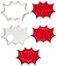 Tovolo Comic Burst, Templates Reverse, Dishwasher Safe, Set of 6 Cookie Stamps with Cutter, Red