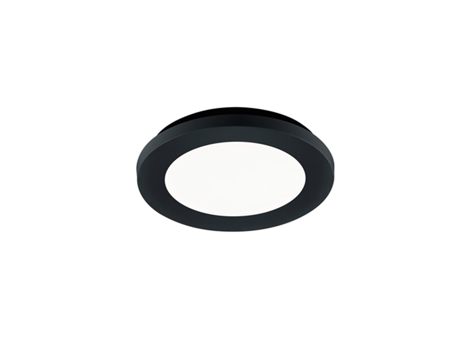Trio Leuchten Design Ceiling Lamp/Ceiling Flush Light Black 17 cm incl. LED 3 Step dimmable IP44 - Lope Polyester Round (Non Replaceable) LED Max. 1 x 10 Watt/Indoor Lighting/Lights/Lamps/L