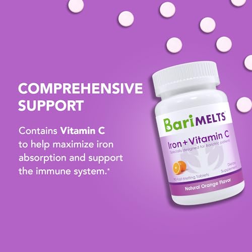 Barimelts Iron with Vitamin C, 90 Fast-Dissolving Tablets (1-Month Supply), Sugar-Free Bariatric Iron Supplement for Women, Natural Orange Flavor - Image 3