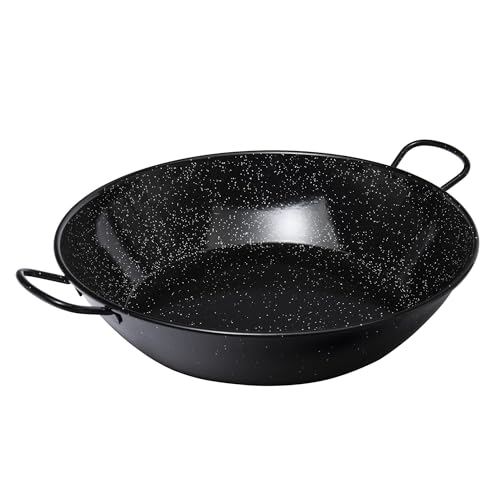 VAELLO - Plat à Paella Haut en Métal Émaillé - Plat de Cuisson Résistant, Accessoire Cuisine Extérieure Facile à Nettoyer - Poêle à Paella à 2...