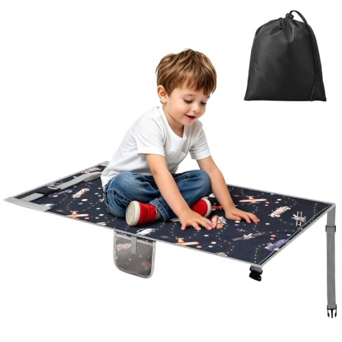 Cama de Avión para Niños, 76x43 cm Hamaca de Viaje Bebe Avion | Cama de Avión para Bebe, Extensor de Asiento de Avión, con Bolsillos Laterales, para Viajan en Avión, Automóviles, Trenes