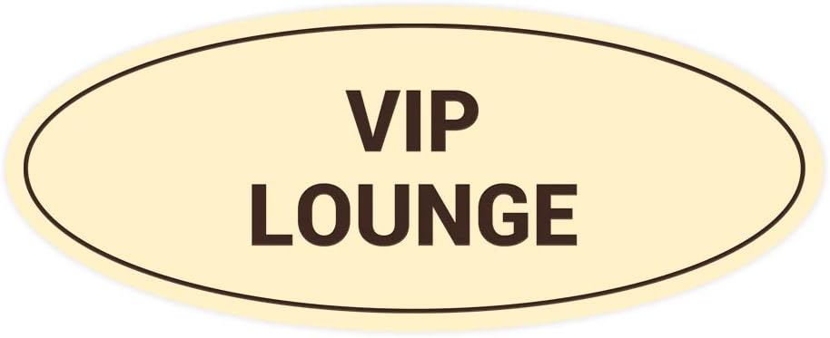 Signs ByLITA Oval VIP Lounge Sign (Ivory/Dark Brown) - Small