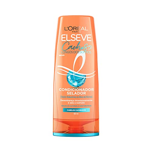 L'Oréal Paris Elseve Condicionador Selador Cachos Longos Dos Sonhos, com Ácido Hialurônico e Óleo de Ricino, 400ml