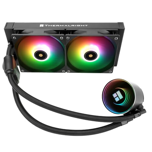 Thermalright Frozen Notte 240 Black ARGB Water Cooling CPU Cooler, 240 Black CPU Cooler Specifications, Double PWM Fans, S-FDB V2 Bearings, Suitable for AMD/AM4 AM5,Intel LGA 1700/1150/1151/1200/2011