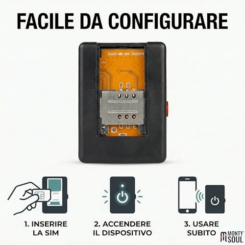 Monty Soul A8 GSM-Gerät mit SIM und integrierter SOS-Taste - Remote-Audio-Aktivierung - Steuerung per SMS - Kompakt, vielseitig und immer bereit
