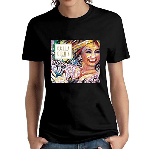 WEIQIQQ Mujer Celia Cruz Album Gift Short Sleeved Camiseta/T-Shirt