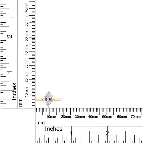 Affy 14K Yellow Gold Over Sterling Silver Marquise Cut Cubic Zirconia Solitaire Engagement Wedding Ring For Womens Ring Size - 5.5 #TOP4