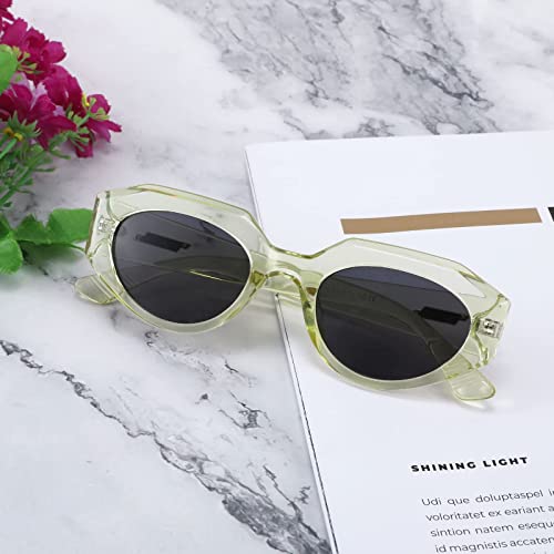 FEISEDY Trendy Irregular Sunglasses for Women Retro Rectangle Narrow Frame Sun Glasses B27544
