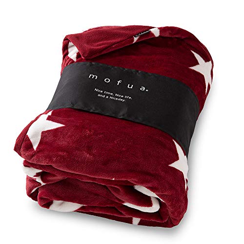 ナイスデイ 掛けふとんカバー 星柄ワインレッド ダブル マイクロファイバー あったかフリース リバーシブル 402503R9