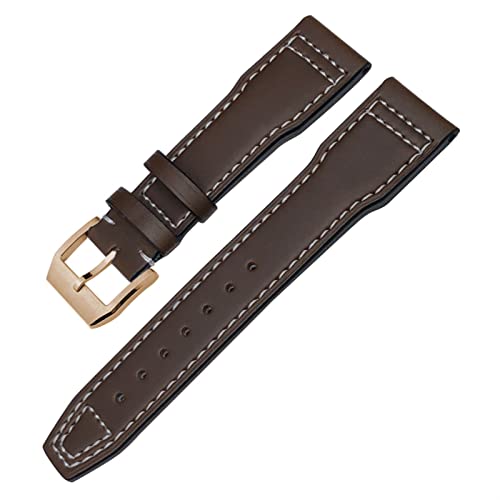 Bracelet de montre en cuir véritable pour IWC Le Petit Prince 22mm marron