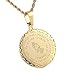 HZMAN Bible Verse Prayer Necklace Christian Jewelry Gold Stainless Steel Praying Hands Coin Medal Pendant (Gold)