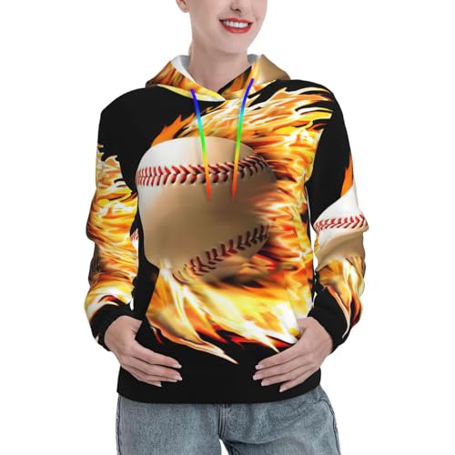 Sweat à capuche Fire Baseball fini les pulls sans forme