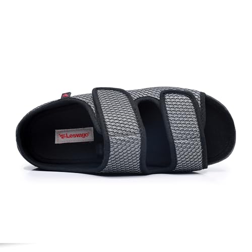 Womens Mens Slippers Wide Diabetic Shoes Unisex Adjustable Slippers Open Toe Mesh Sandals Lightweight House Footwear2