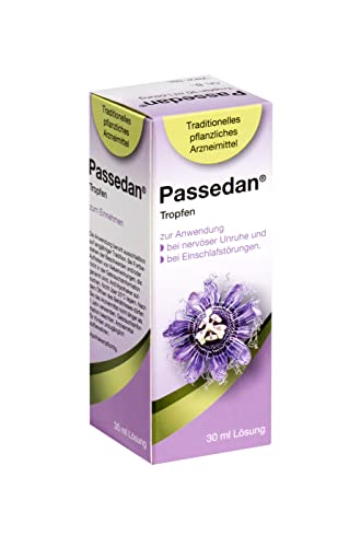 Passedan Tropfen 30 ml - bei nervöser Unruhe und Einschlafstörungen - Tag und Nacht anwendbar - pflanzliches Arzneimittel mit Passionsblumenkraut für innere Ruhe und leichteres Einschlafen