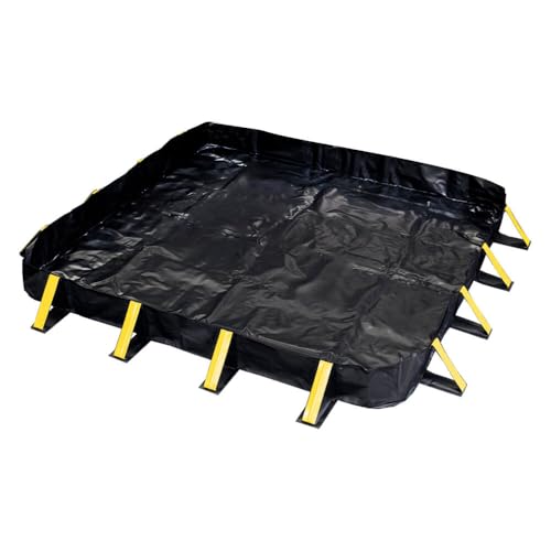 ENPAC Stinger Snap-Up Collapsible Spill Berm, 4'x6'x1', Black, Rip/Tear/Puncture Resistant, Triangular Stays, Durable, Collapsible