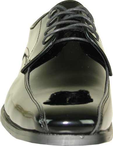 Vangelo Men Tuxedo Shoe Tux-5 Fashion Square Toe For Wedding Formal Event Black Patent 17M #TOP1