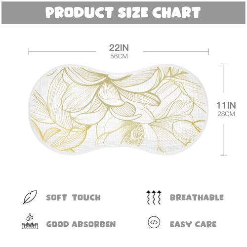 4 Pack Baby Burp Cloths, Soft Absorbent Burping Cloths for Babies, Cotton Milk Spit Up Rags, Large Size for Newborns, Baby Boys and Girls (Magnolia Pattern)4