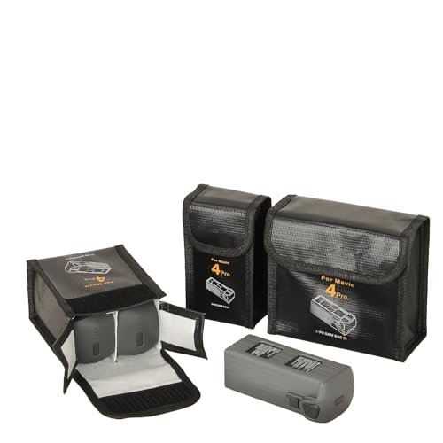 XBERSTAR Mavic 4 Pro Battery Bag Lipo Battery Fireproof Explosionproof Bag for DJI Mavic 4 Pro Battery Storage Guard Safe Pouch, For 3 Battery, Neo Drone Storage Box - Image 6