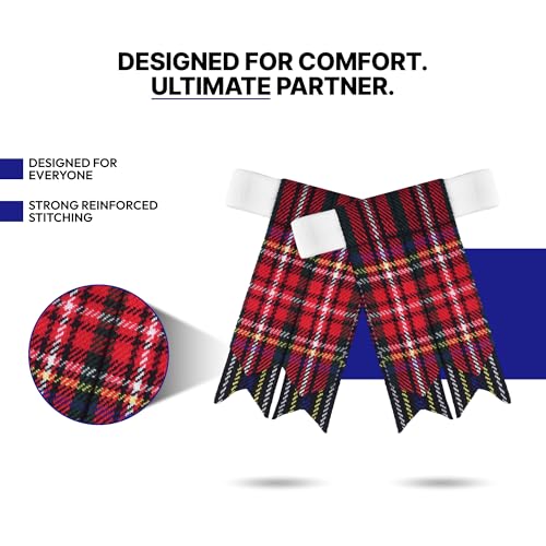 Image of Scottish Tartan Kilt Flashes with Elastic Adjusters