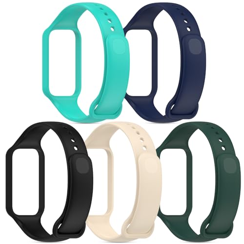 CHULN Pack of 5 Adjustable Waterproof Silicone Wristbands for Xiaomi Mi Band 8 Active