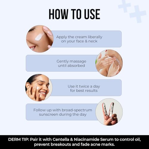 Dr. Sheth's Centella And Niacinamide Moisturizing Cream | For Oily & Acne Prone Skin | Fades Acne Marks & Controls Excess Oil | 48-Hour* Hydration | Lightweight, Fast Absorbing & Non-Sticky | 100G