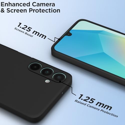 Image of Outlouders Back Cover for Samsung Galaxy A26 5G | Camera Protection | Durable Soft Matte Silicone Bumper Case (Black)