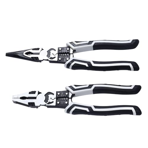 Alicates de Punta de Aguja para Cortador de Alambre, Alicates de Punta de Aguja para Cortador de Alambre de Acero CRV de 9 Pulgadas para Electricista para Reparaciones del Hogar