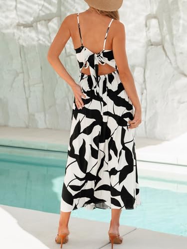 Image of CUPSHE Women's Long Dresses Summer Sleeveless Beach Casual Side Slit Spaghetti Straps Vacation Graduation Midi Dress