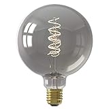 CALEX LED Lampe E27 Vintage Flex Filament Glühbirne, Dekorative G125 Leuchtmittel Dimmbar, Warmweiß, 4 W, Titan, 1 Stück (1er Pack)