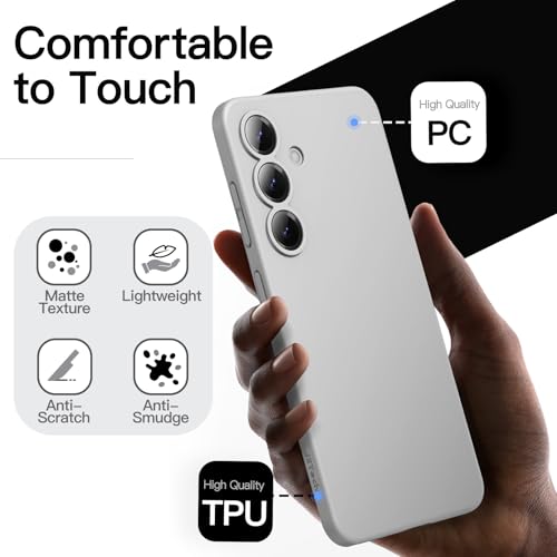 Image of JETech Slim Cover Case for Samsung Galaxy S25 5G with Camera Lens Full Protection, Ultra-Thin Lightweight Matte Finish Minimalist Protective Phone Cover (Silver Shadow)