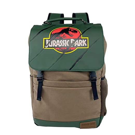 Jurassic World- Mochila, Casual, 30 aniversario, Color Marrón, Unisex, Bolsos, Backpack, Producto Oficial (CyP Brands)