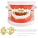 Vieyomn 6 Pcs Golden Grillz for Your Teeth Punk Single Grills for Men Women Hip Hop Rapper Accessories