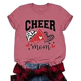 Valiri Mama Shirt Cheer Mom Shirt Women Game Day T-Shirts Pink