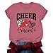 Valiri Mama Shirt Cheer Mom Shirt Women Game Day T-Shirts Pink