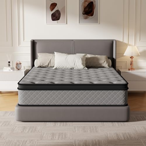 Image of 10 Inch Twin XL Medium Firm Hybrid Mattress, Cooling Gel Memory Foam & Pocket Coils, Motion Isolation, Reinforced Edge Support, Fiberglass-Free, CertiPUR-US Certified, Bed in a Box