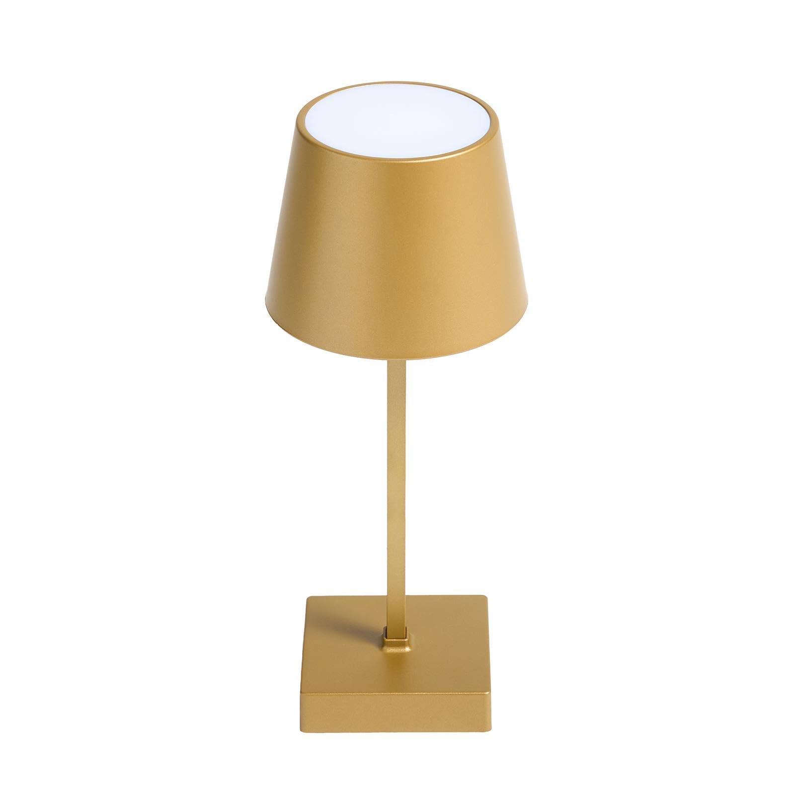 Ohs Gold Battery Operated Table Lamp, Cordless Table Lamps For Home Portable Led Light Long Lasting Decorative Bedside Table Lamps For Bedroom Living Room Office Outdoor Use