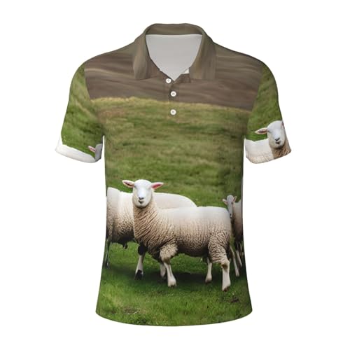 Polo homme évacuation humidité motif mouton manches courtes confort