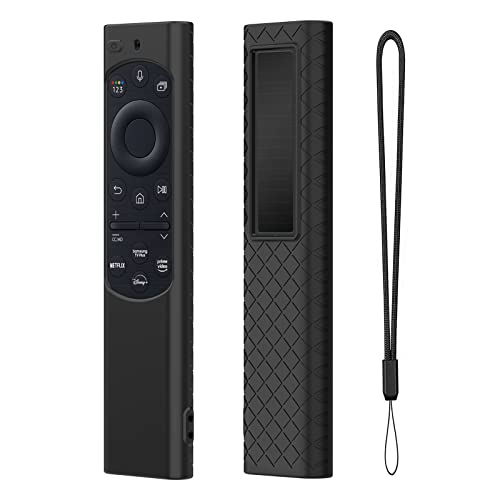 Caldipree Silicon Protective Case Cover Compatible with Samsung Smart TV Remote Control 2022 TM2280E QLED TV BN68-13897A [Remote NOT Included] (2022-BLACK)
