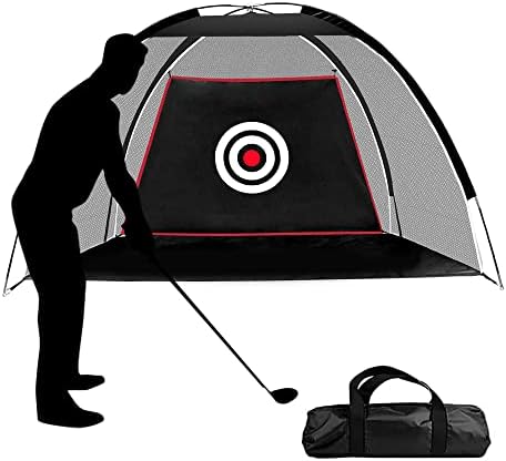 ASENVER Black Golf Nets for Backyard Golf Practice Net Golf Hitting Net Training Aids with Target Cloth and Carrying Bag (6.6 FT)
