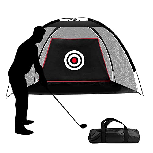 ASENVER Black Golf Nets for Backyard Golf Practice Net Golf Hitting Net Training Aids with Target Cloth and Carrying Bag (6.6 FT)