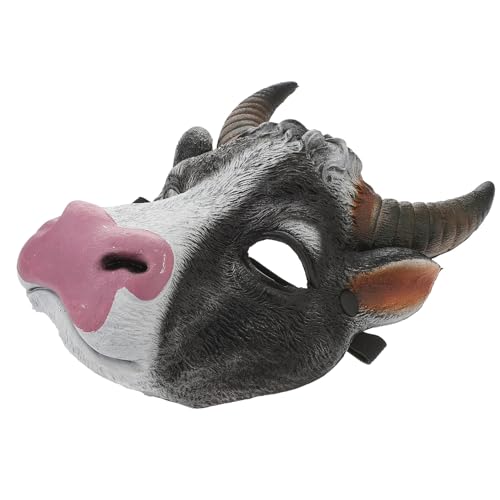Veemoon Máscara de Carnaval de Buey 3d Realista de Pu para Adultos, Ligera y Ajustable, Máscara de Cosplay de Fiesta y Halloween, Accesorio de Mascarada y Disfraz de Terror