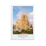 Acuarela Barcelona Retro España arte de pared pinturas lienzo impresiones...