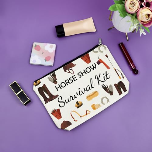 Horse Show Gifts for Women Makeup Bag Horse Lover Gift Ideas Horses Riding Gifts for Daughter Sister Best Friend Cosmetic Bag Christmas Birthday Present for Her Female Travel Pouch with Zipper