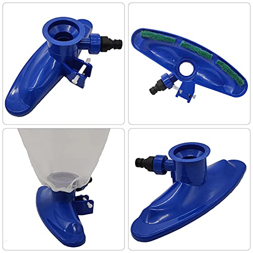 HEYJUDY Kit de limpeza de piscina acima do solo Kit de cabeça a vácuo para piscina com saco de filtr