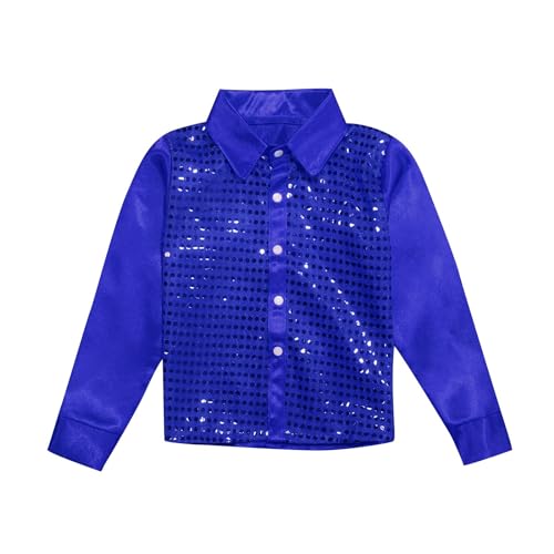 Camisa Lentejuelas Brillo Niño Moda Camisa Chaqueta Hip Hop de
